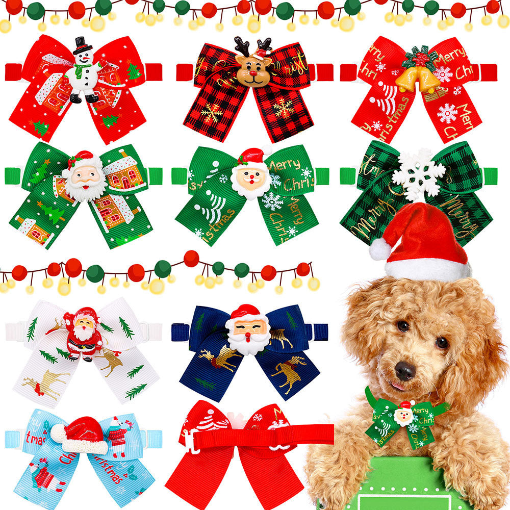 Christmas Doll Pet Dog Cat Tie Accessories Tree Decoration