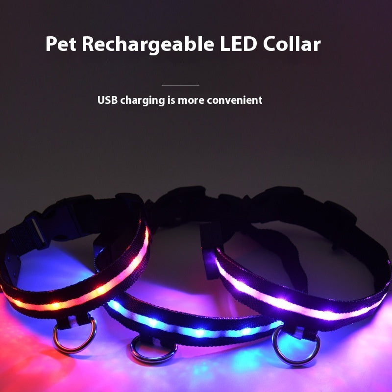 LED Color Luminous Collar Luminous Dog Walking Light Light