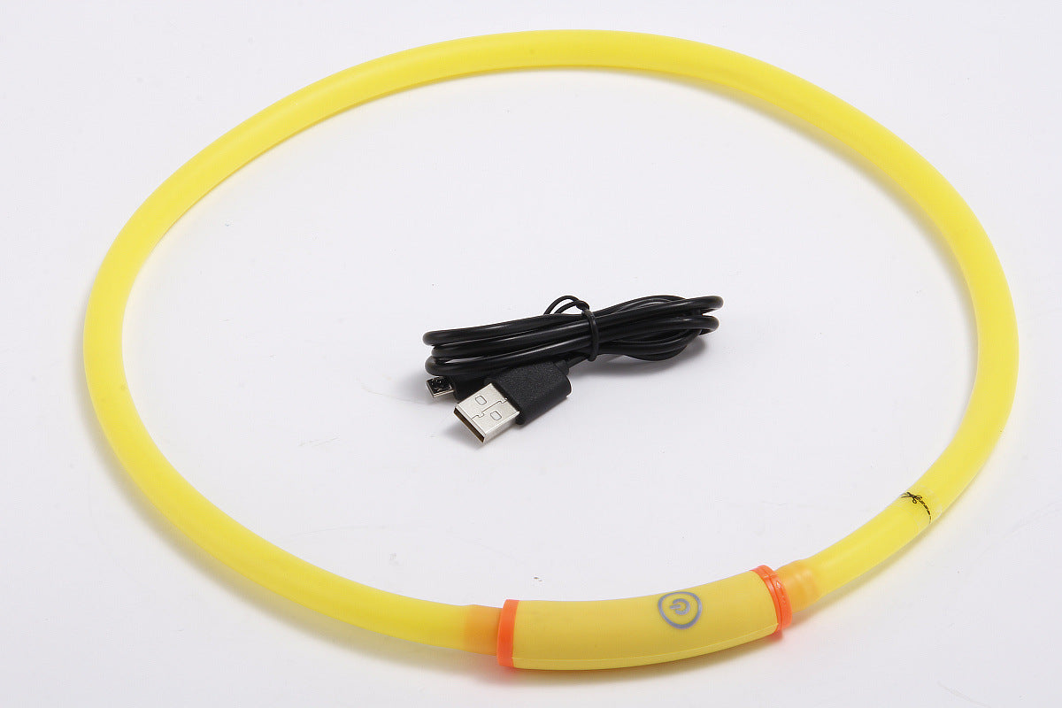 Round Tube Waterproof LED Luminous Pet Dog Collar