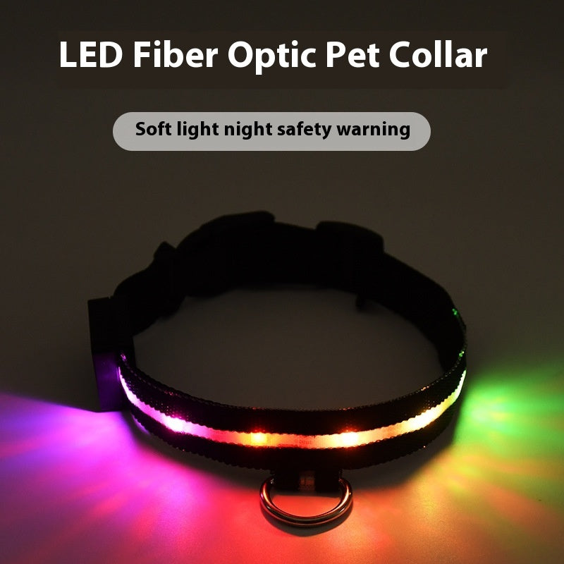 LED Color Luminous Collar Luminous Dog Walking Light  Light