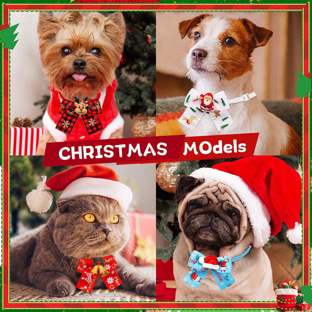 Christmas Doll Pet Dog Cat Tie Accessories Tree Decoration